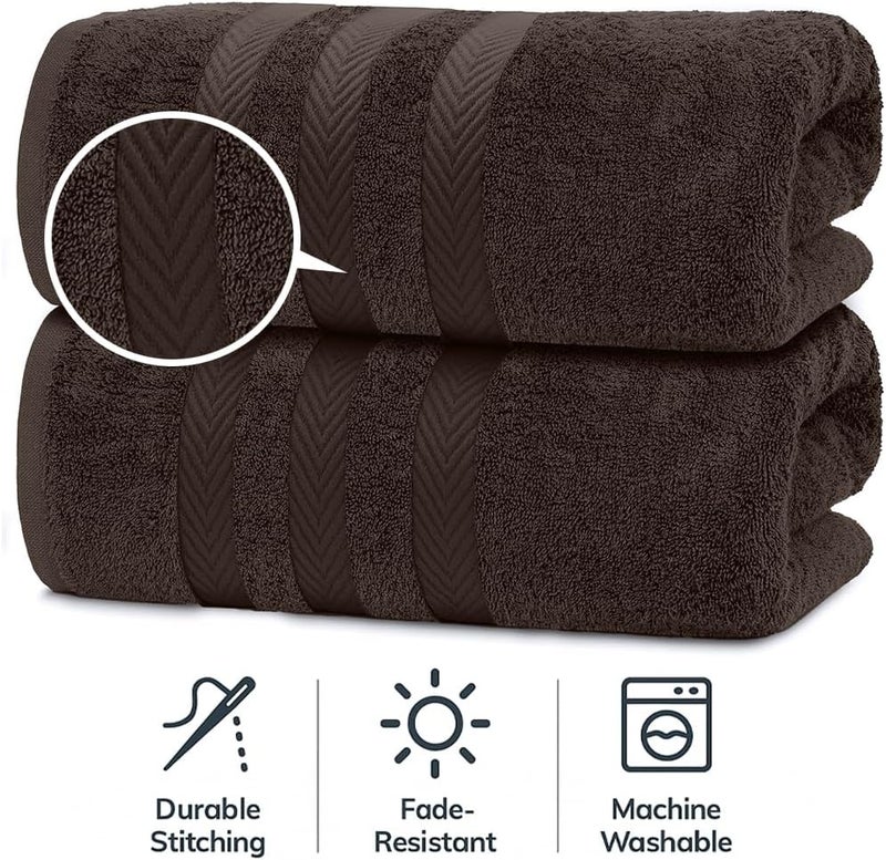 Riverside Pack of 2 Extra Large Bath Sheets 35 x 70 Inches - 100% Ring Spun Cotton Hotel Quality Oversized Bath Towels - Super Soft, Highly Absorbent & Quicker to Dry - Brown - Image 3